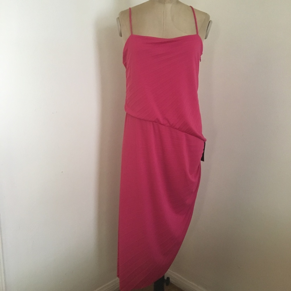 HALSTON ASYMETRICAL MINI DRESS